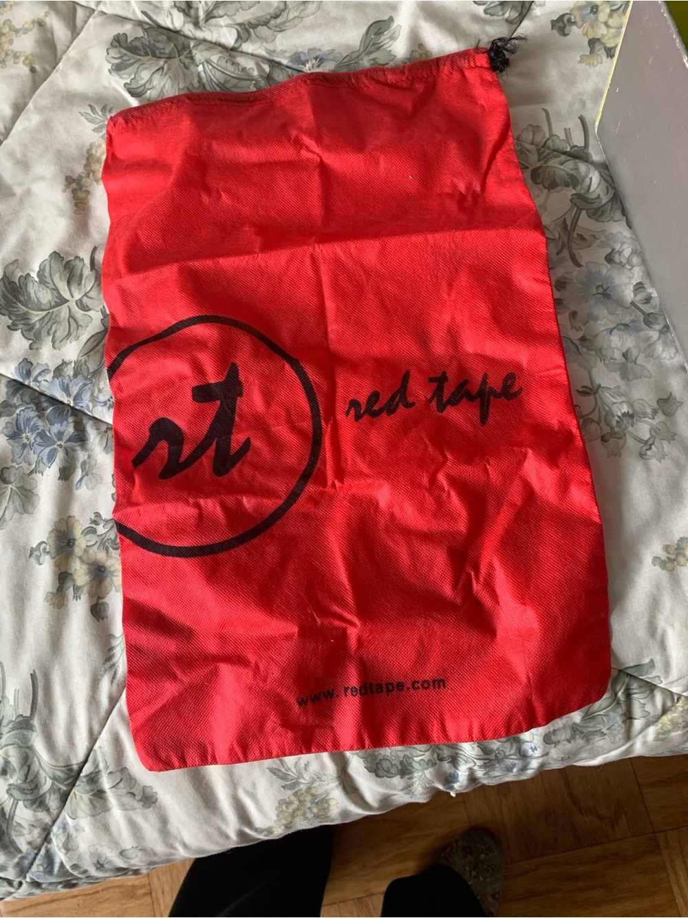 NEW Red Tape Drawstring Dust Bag - Red with Black Logo